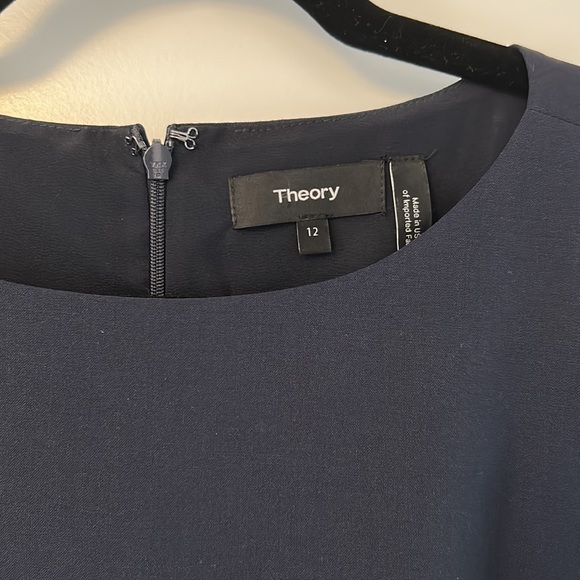 Theory Sleeveless Fitted Dress in Good Wool in Nocturne Navy - Picture 4 of 5
